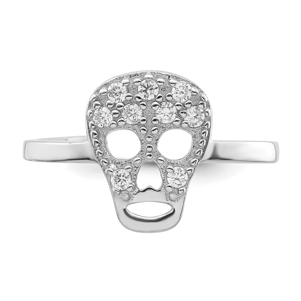 Sterlingsilber Rhodiniert Zirkonia Totenkopf Zehenring