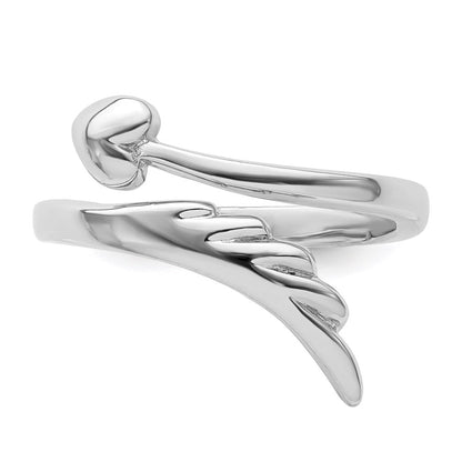 Sterlingsilber Rhodiniert Herz Flügel Zehenring