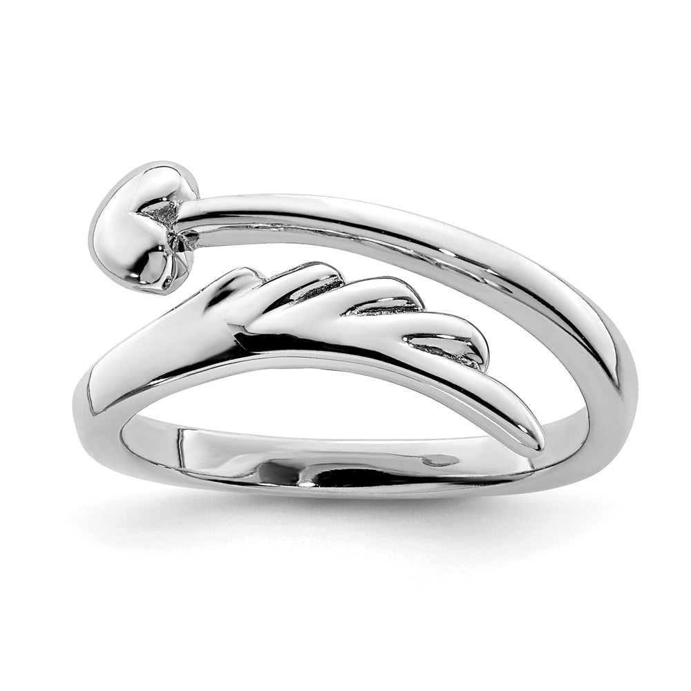 Sterlingsilber Rhodiniert Herz Flügel Zehenring