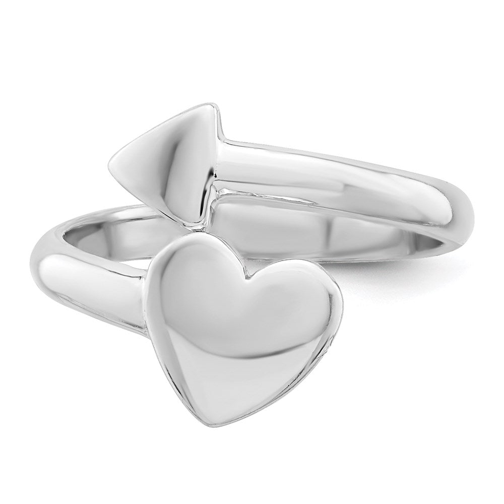 Sterlingsilber Rhodiniert Herz Pfeil Zehenring