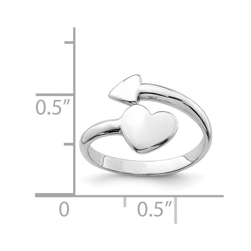 Sterlingsilber Rhodiniert Herz Pfeil Zehenring