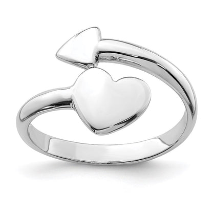 Sterlingsilber Rhodiniert Herz Pfeil Zehenring