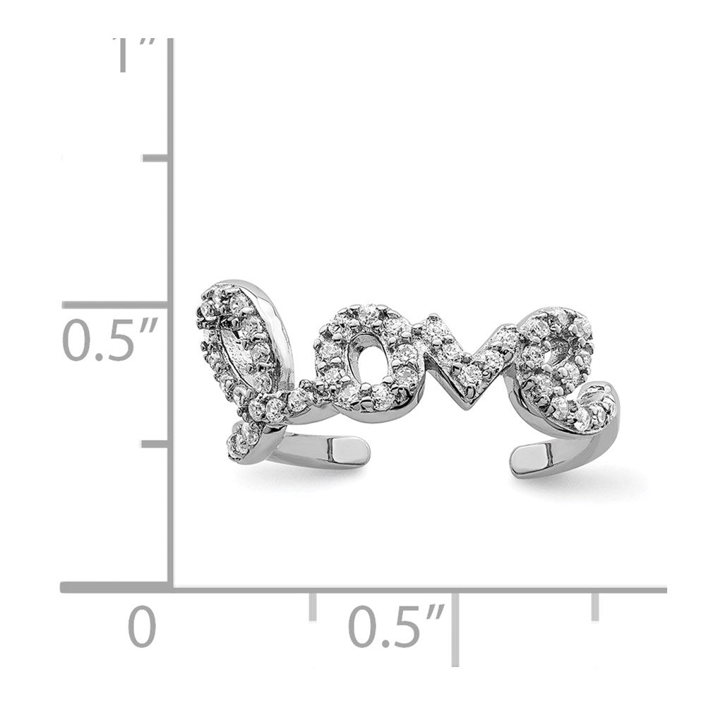 Sterlingsilber Rhodiniert Zirkonia Liebe Zehenring
