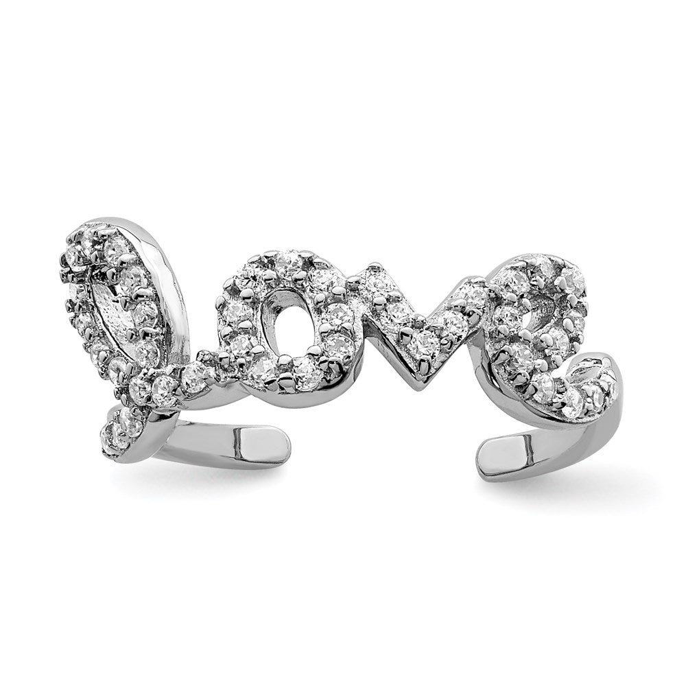 Sterlingsilber Rhodiniert Zirkonia Liebe Zehenring