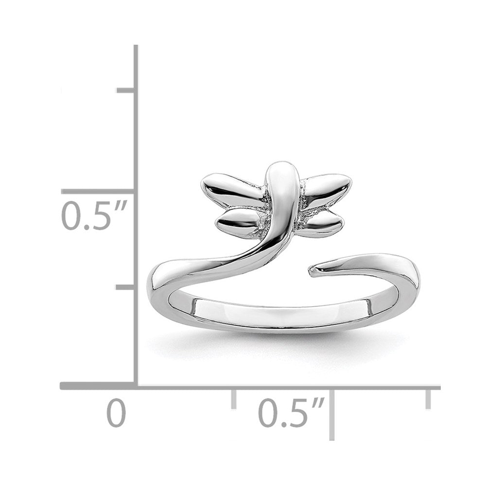 Sterlingsilber Rhodiniert Libelle Zehenring