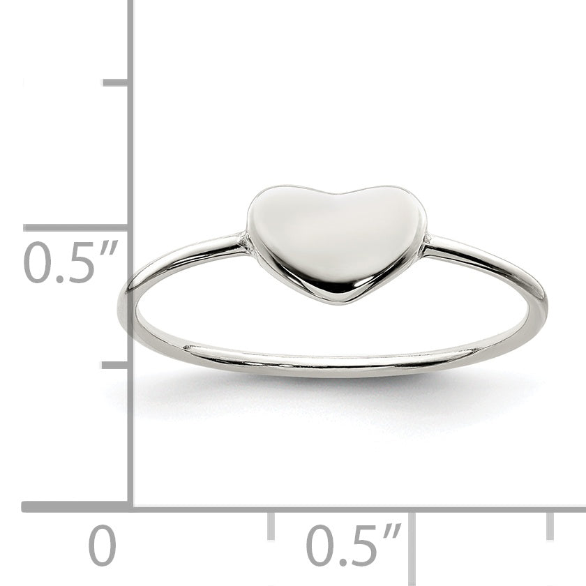 Sterlingsilber Poliert Herz Ring
