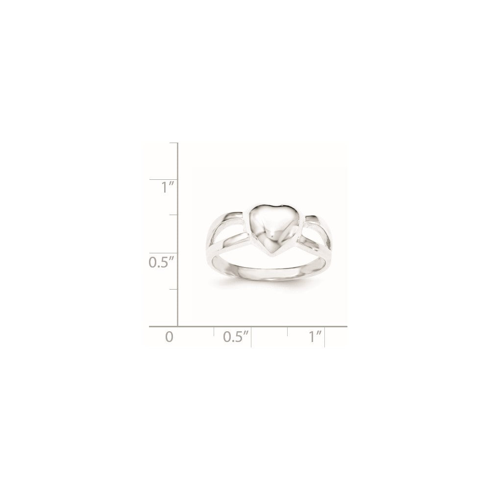 Sterlingsilber Poliert Herz Ring (size 8 Nur)
