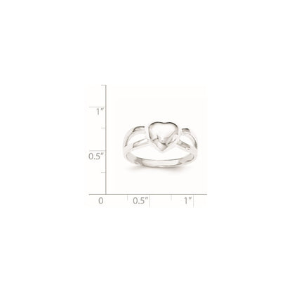 Sterlingsilber Poliert Herz Ring (size 8 Nur)