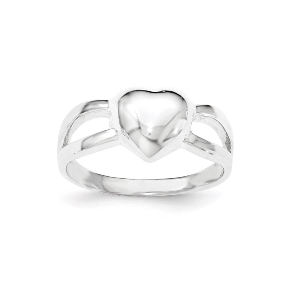 Sterlingsilber Poliert Herz Ring (size 8 Nur)
