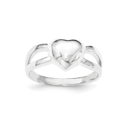 Sterlingsilber Poliert Herz Ring (size 8 Nur)
