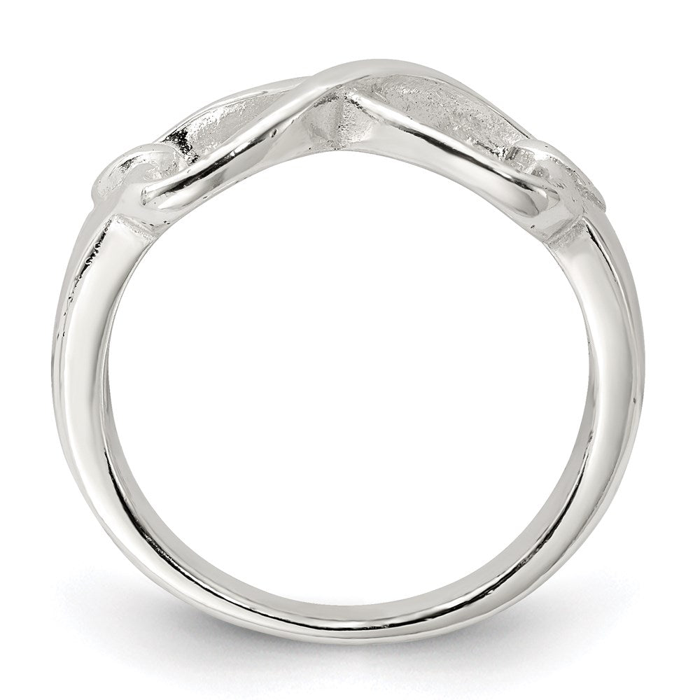Sterlingsilber Poliert Herz Unendlichkeit Ring
