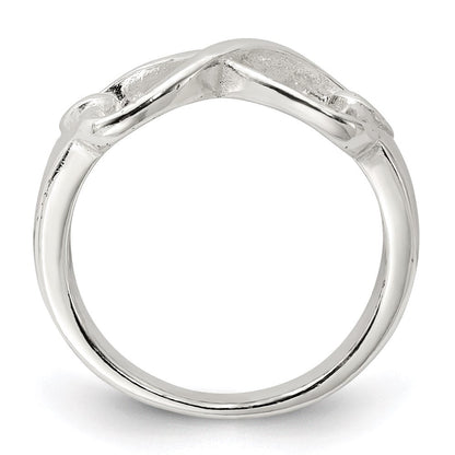 Sterlingsilber Poliert Herz Unendlichkeit Ring