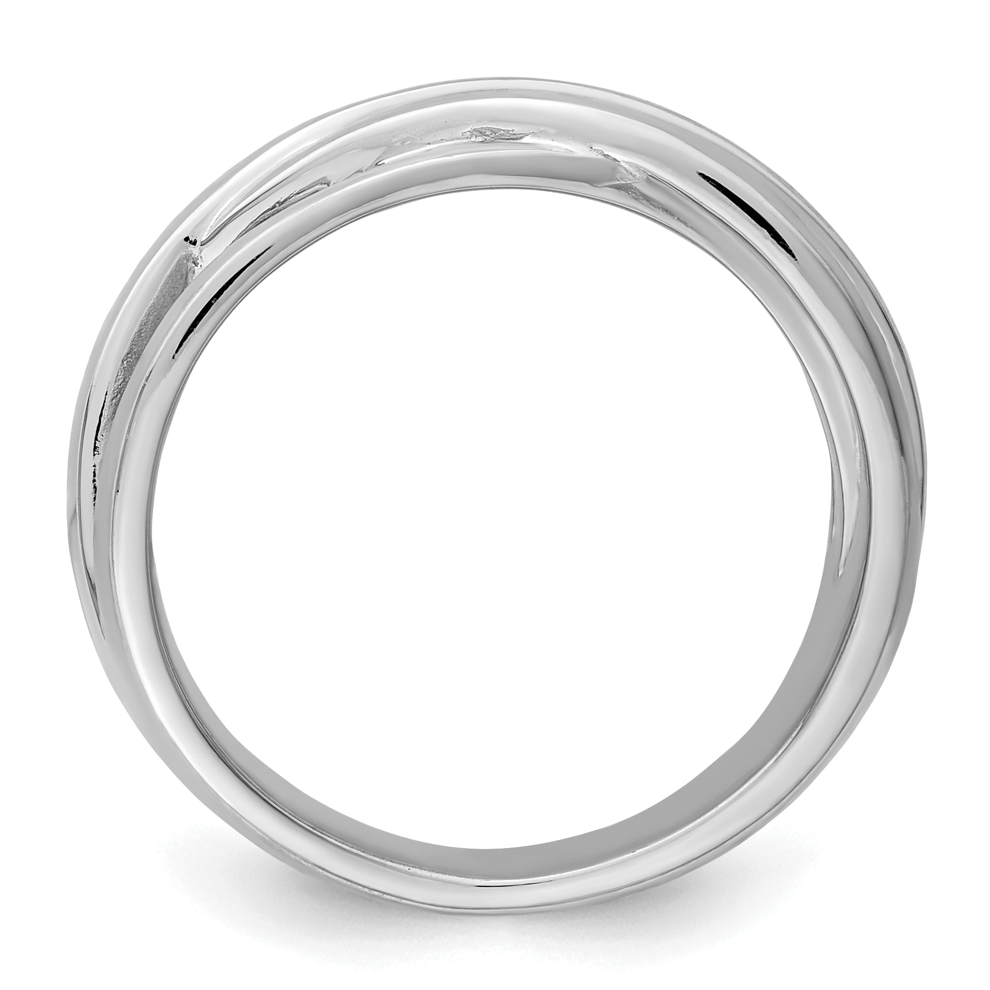 Sterlingsilber Rhodiniert Gebürstet Ring