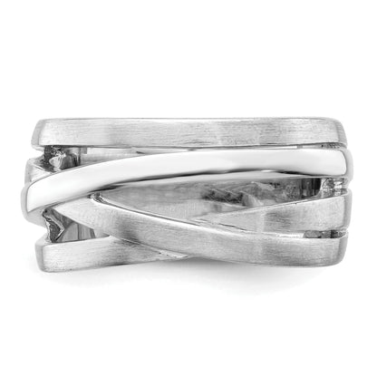Sterlingsilber Rhodiniert Gebürstet Ring
