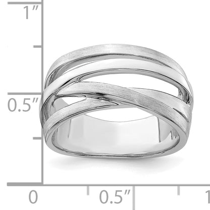 Sterlingsilber Rhodiniert Gebürstet Ring