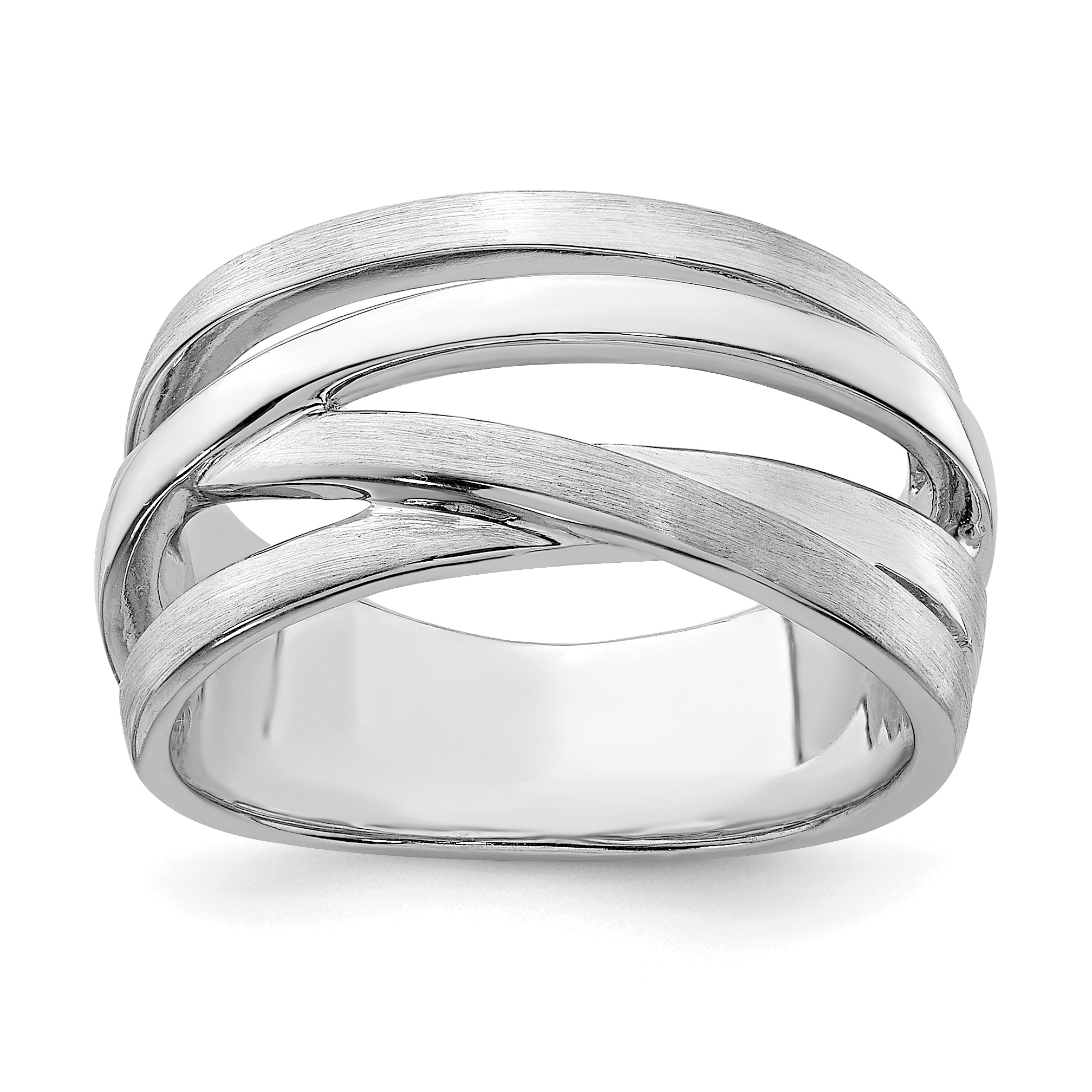 Sterlingsilber Rhodiniert Gebürstet Ring