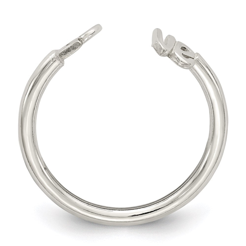 Sterlingsilber Poliert 'love' Verstellbar Ring
