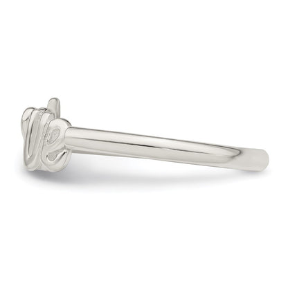 Sterlingsilber Poliert 'love' Verstellbar Ring