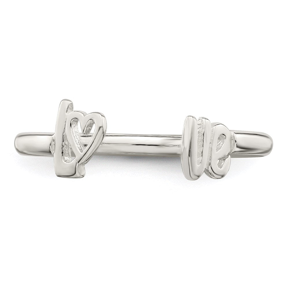 Sterlingsilber Poliert 'love' Verstellbar Ring