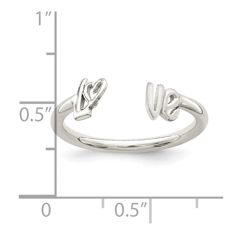 Sterlingsilber Poliert 'love' Verstellbar Ring