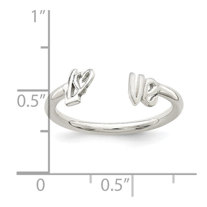 Sterlingsilber Poliert 'love' Verstellbar Ring