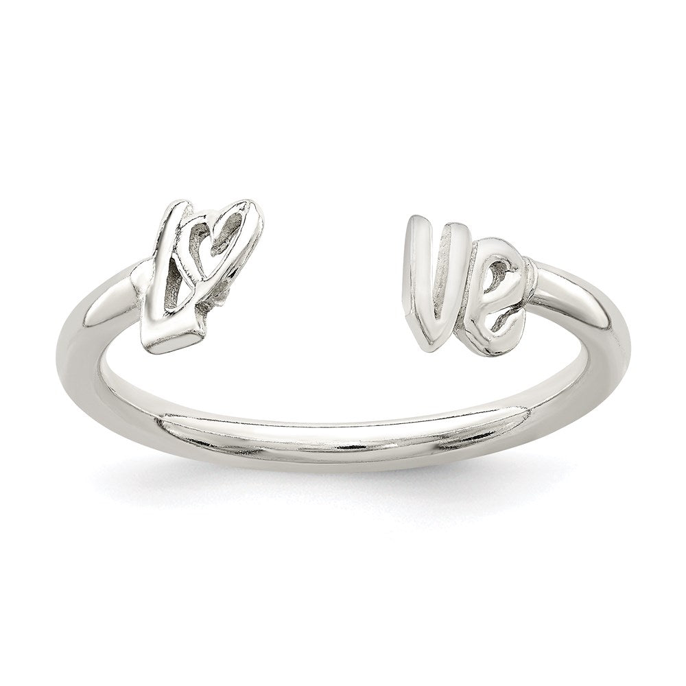 Sterlingsilber Poliert 'love' Verstellbar Ring