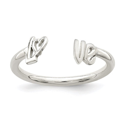 Sterlingsilber Poliert 'love' Verstellbar Ring