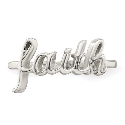 Sterlingsilber Poliert 'faith' Ring