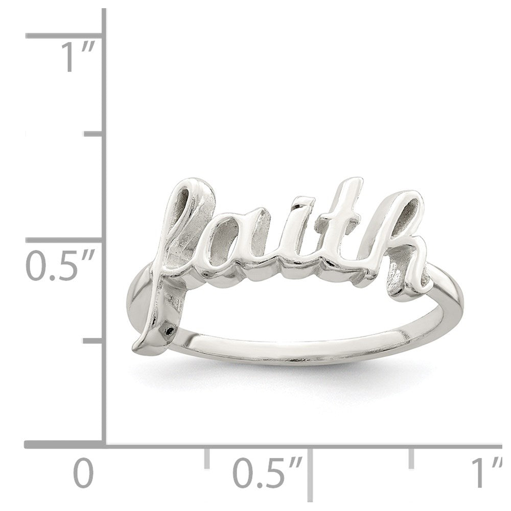 Sterlingsilber Poliert 'faith' Ring