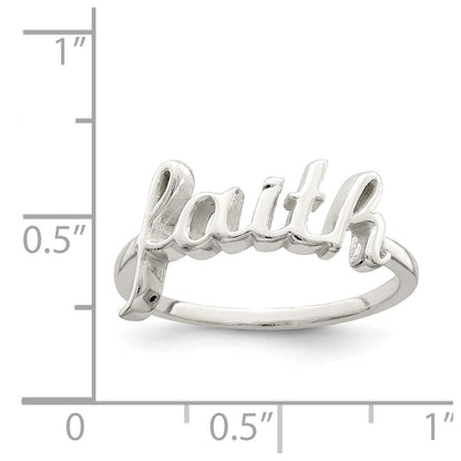 Sterlingsilber Poliert 'faith' Ring