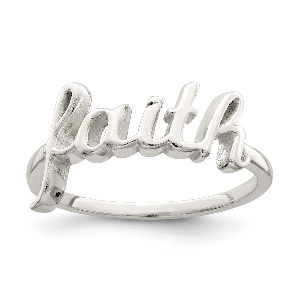 Sterlingsilber Poliert 'faith' Ring