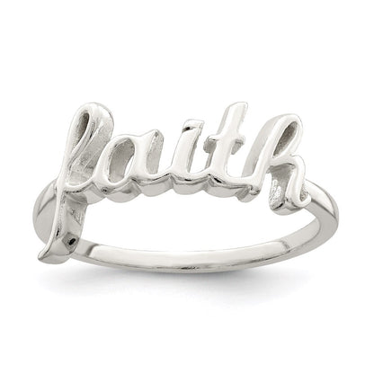 Sterlingsilber Poliert 'faith' Ring