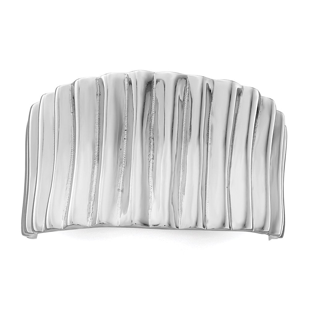 Sterlingsilber Rhodiniert Poliert Ridged Ring (size 6 Nur)