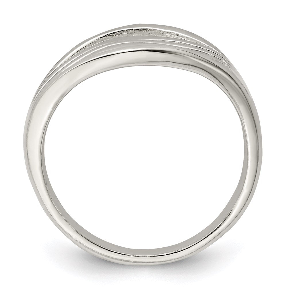 Sterlingsilber Poliert Welle Ring