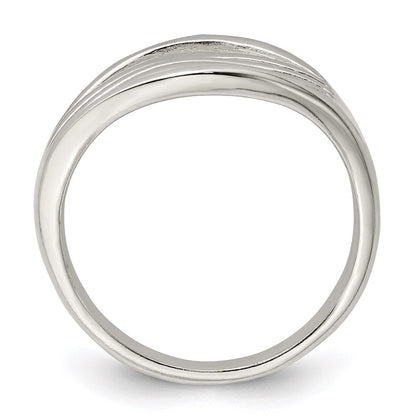 Sterlingsilber Poliert Welle Ring