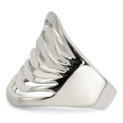 Sterlingsilber Poliert Welle Ring