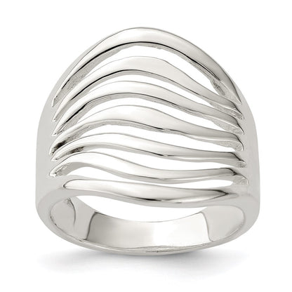 Sterlingsilber Poliert Welle Ring
