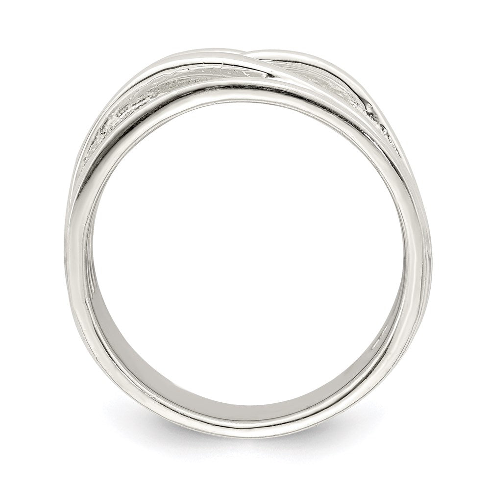 Sterlingsilber Poliert 5 Ring Intersecting Ring
