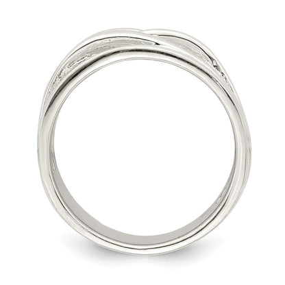Sterlingsilber Poliert 5 Ring Intersecting Ring