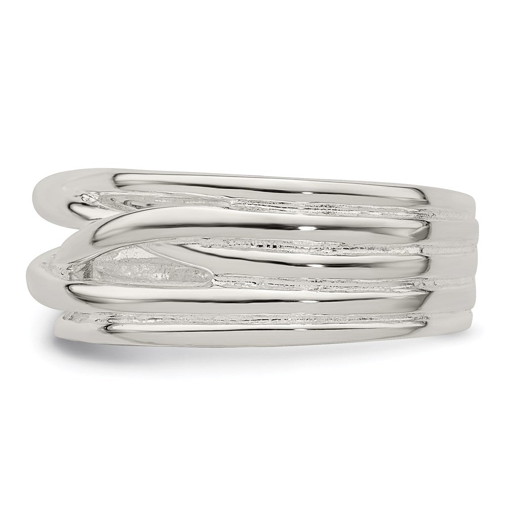 Sterlingsilber Poliert 5 Ring Intersecting Ring