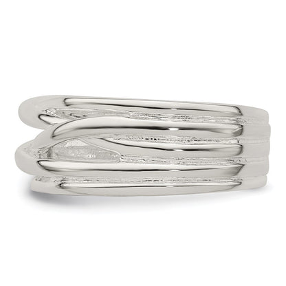 Sterlingsilber Poliert 5 Ring Intersecting Ring