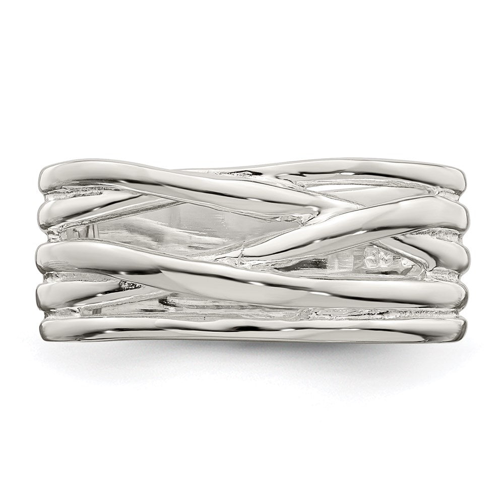 Sterlingsilber Poliert 5 Ring Intersecting Ring