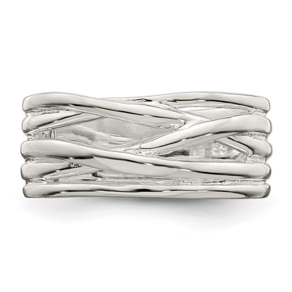 Sterlingsilber Poliert 5 Ring Intersecting Ring
