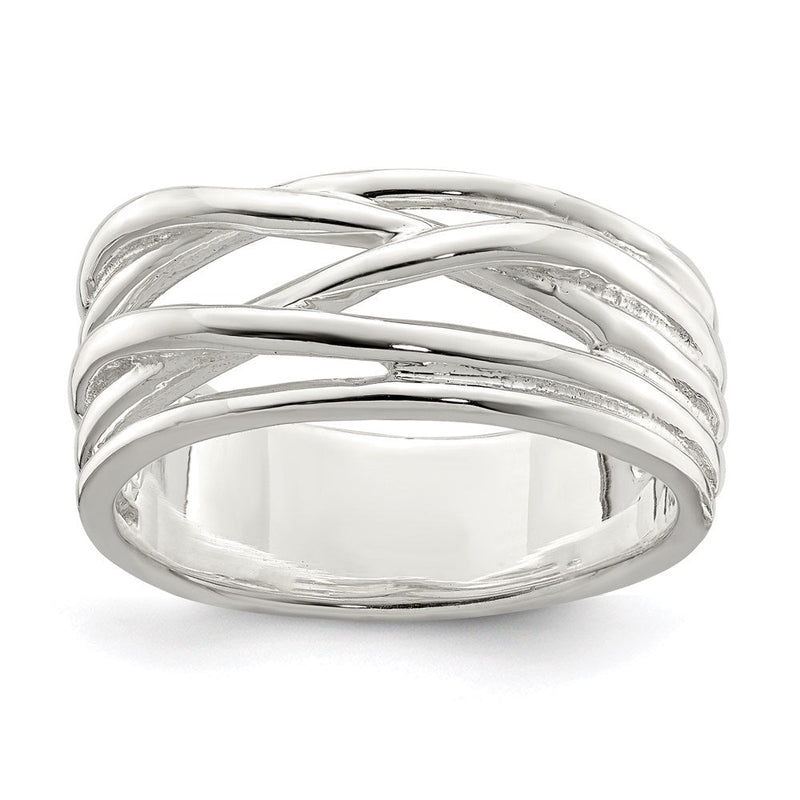 Sterlingsilber Poliert 5 Ring Intersecting Ring