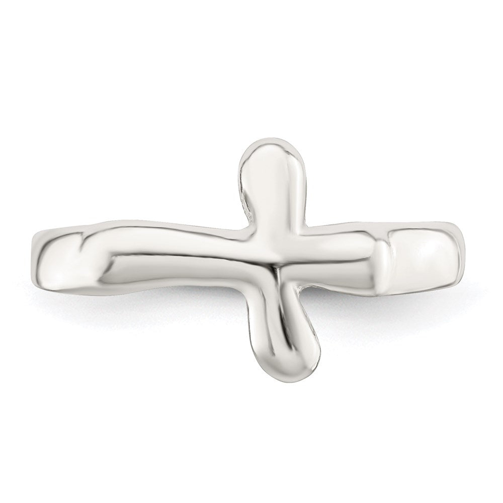 Sterlingsilber Horizontal Winzig Freeform Kreuz Ring