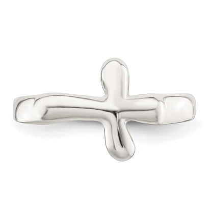 Sterlingsilber Horizontal Winzig Freeform Kreuz Ring