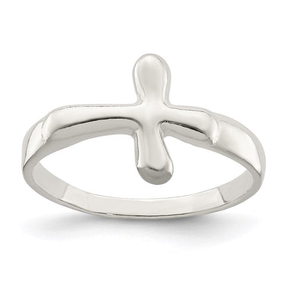 Sterlingsilber Horizontal Winzig Freeform Kreuz Ring