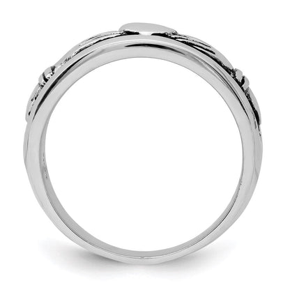 Sterlingsilber Rhodiniert Antikisiert Claddagh Ring