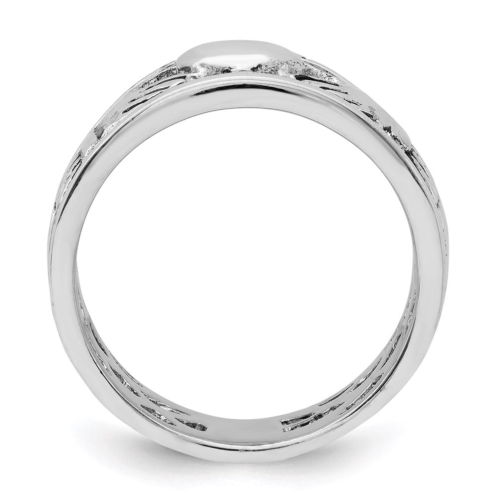 Sterlingsilber Rhodiniert und Antikisiert Claddagh Ring