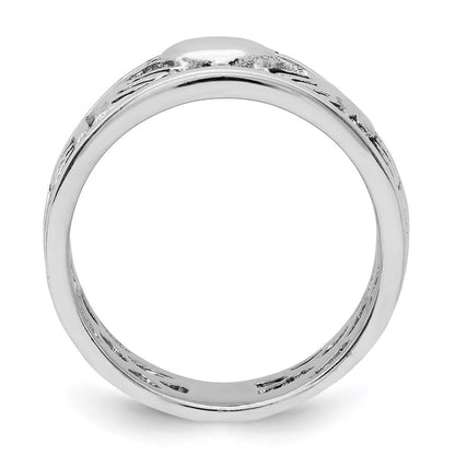 Sterlingsilber Rhodiniert und Antikisiert Claddagh Ring